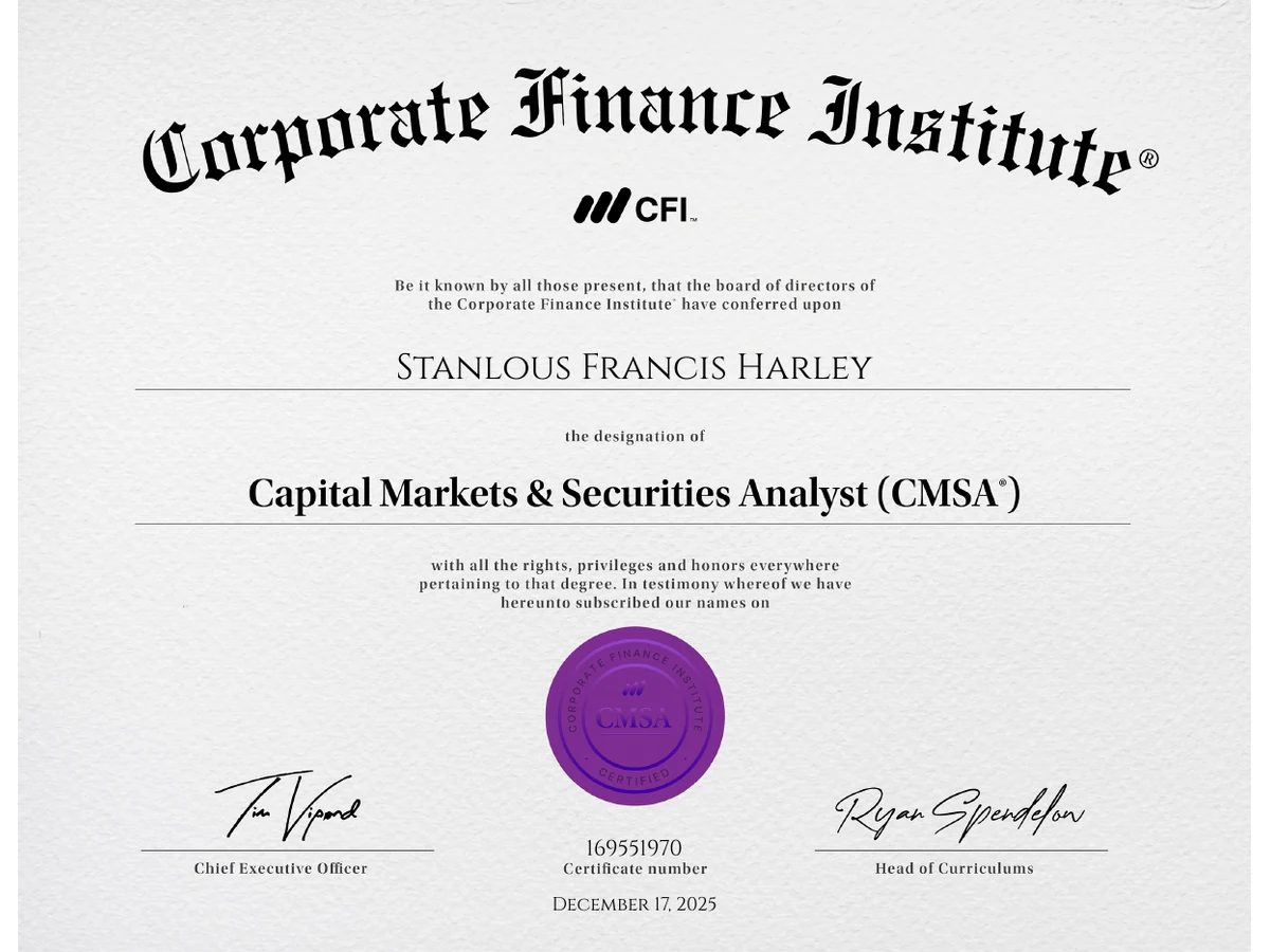 Capital Markets & Securities Analyst (CMSA®) certificate